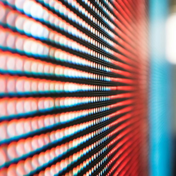 Close-up of an LED display panel